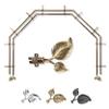 A&F Rod Dcor - Leaf 13/16" 5-Sided Double Bay Window Curtain Rod - Antique Brass view 1
