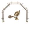 A&F Rod Dcor - Leaf 13/16" 5-Sided Double Bay Window Curtain Rod - Antique Brass view 2
