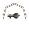 A&F Rod Dcor - Posie 13/16" 4-Sided Double Bay Window Curtain Rod - Antique Brass view 2