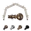 A&F Rod Dcor - Nadeen 13/16" 4-Sided Double Bay Window Curtain Rod - Cocoa view 1