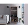 Dakota 69-inch Tall Bar Double Door Cabinet with 5 Wine Cubbies and 3 Shelves, Light Gray view 2