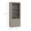 Dakota 69-inch Tall Bar Double Door Cabinet with 5 Wine Cubbies and 3 Shelves, Light Gray view 3