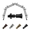 A&F Rod Dcor - Pillar 13/16" 4-Sided Double Bay Window Curtain Rod - Black view 1