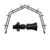 A&F Rod Dcor - Pillar 13/16" 4-Sided Double Bay Window Curtain Rod - Black view 2