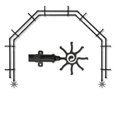 A&F Rod Dcor - Sol 13/16" 5-Sided Double Bay Window Curtain Rod - Black