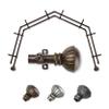 A&F Rod Dcor - Flower 13/16" 4-Sided Double Bay Window Curtain Rod - Cocoa view 1
