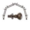 A&F Rod Dcor - Flower 13/16" 4-Sided Double Bay Window Curtain Rod - Cocoa view 2