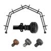 A&F Rod Dcor - Bead 13/16" 4-Sided Double Bay Window Curtain Rod - Black view 1
