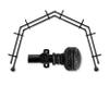 A&F Rod Dcor - Bead 13/16" 4-Sided Double Bay Window Curtain Rod - Black view 2