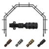 A&F Rod Dcor - Macaroon 13/16" 5-Sided Double Bay Window Curtain Rod - Black view 1