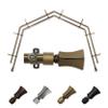 A&F Rod Dcor - Pillar 13/16" 4-Sided Double Bay Window Curtain Rod - Antique Brass view 1