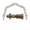 A&F Rod Dcor - Pillar 13/16" 4-Sided Double Bay Window Curtain Rod - Antique Brass view 2