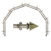 A&F Rod Dcor - Apex 13/16" 6-Sided Double Bay Window Curtain Rod - Antique Brass view 2