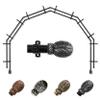 A&F Rod Dcor - Foliage 13/16" 6-Sided Double Bay Window Curtain Rod - Black view 1