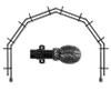 A&F Rod Dcor - Foliage 13/16" 6-Sided Double Bay Window Curtain Rod - Black view 2