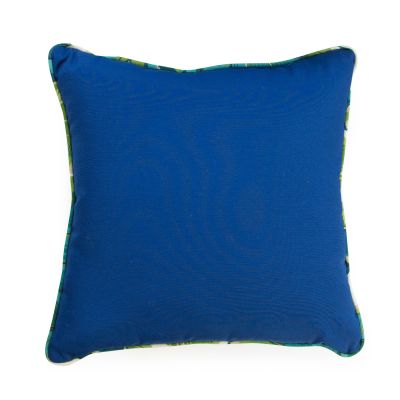 Greendale Home Fashions Outdoor 17-inch Square Decorative Throw Pillow, 2-Pack, Cobalt
