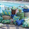 Greendale Home Fashions Outdoor 17-inch Square Decorative Throw Pillow, 2-Pack, Cobalt view 3