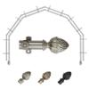 A&F Rod Dcor - Kernel 13/16" 6-Sided Double Bay Window Curtain Rod - Satin Nickel view 1
