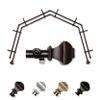 A&F Rod Dcor - Phife 13/16" 4-Sided Double Bay Window Curtain Rod - Cocoa view 1