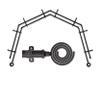 A&F Rod Dcor - Spool 13/16" 4-Sided Double Bay Window Curtain Rod - Black view 2