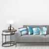 Ambesonne Grunge Throw Pillow Cushion Case Pack of 4, Abstract Design Simplistic Minimal Stripes Brushstrokes Contemporary, Modern Accent Double-Sided Digital Printing, 24", Sea Blue Grey and White view 2