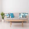 Ambesonne Grunge Throw Pillow Cushion Case Pack of 4, Abstract Design Simplistic Minimal Stripes Brushstrokes Contemporary, Modern Accent Double-Sided Digital Printing, 24", Sea Blue Grey and White view 4