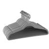 Elama Home 30 Piece Velvet Slim Profile Heavy Duty Felt Hangers with Stainless Steel Swivel Hooks in Gray view 1
