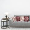 Ambesonne Modern Throw Pillow Cushion Case Pack of 4, Scandinavian Minimal Ornaments Boho Feather Leaves and Home Phrase Print, Modern Accent Double-Sided Digital Printing, 20", Pale Tan and Burgundy view 2