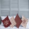 Ambesonne Modern Throw Pillow Cushion Case Pack of 4, Scandinavian Minimal Ornaments Boho Feather Leaves and Home Phrase Print, Modern Accent Double-Sided Digital Printing, 20", Pale Tan and Burgundy view 3