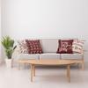 Ambesonne Modern Throw Pillow Cushion Case Pack of 4, Scandinavian Minimal Ornaments Boho Feather Leaves and Home Phrase Print, Modern Accent Double-Sided Digital Printing, 20", Pale Tan and Burgundy view 4