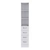 DEPOT E-SHOP Magna Linen Cabinet with Three Shelves, Four Drawers, and Metal Handles, 68" H, White, Bathroom view 4
