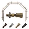 A&F Rod Dcor - Pillar 13/16" 5-Sided Double Bay Window Curtain Rod - Antique Brass view 1