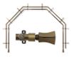 A&F Rod Dcor - Pillar 13/16" 5-Sided Double Bay Window Curtain Rod - Antique Brass view 2