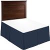 RAJVEER TEXTILE Split Corner Bed Skirt 15 Inch Drop Microfiber Luxurious & Easy to Wash Wrinkle & Fade Resistant - (Navy Blue, Twin-XL (15" Drop) view 1