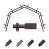 A&F Rod Dcor - Oak 13/16" 4-Sided Double Bay Window Curtain Rod - Cocoa view 1