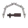 A&F Rod Dcor - Oak 13/16" 4-Sided Double Bay Window Curtain Rod - Cocoa view 2