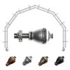 A&F Rod Dcor - Eva 13/16" 6-Sided Double Bay Window Curtain Rod - Satin Nickel view 1