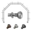 A&F Rod Dcor - Flower 13/16" 5-Sided Double Bay Window Curtain Rod - Satin Nickel view 1