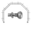 A&F Rod Dcor - Flower 13/16" 5-Sided Double Bay Window Curtain Rod - Satin Nickel view 2