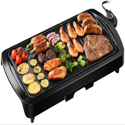 2-in-1 Large Nonstick Electric Griddle, 1600W Pancake Griddle, Heat Up Fast Evenly Smokeless Griddle Pan, Temperature Control, Non-stick Coating, Drip Tray, for Meal Indoor BBQ Grill Party (21''x11'')