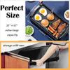 2-in-1 Large Nonstick Electric Griddle, 1600W Pancake Griddle, Heat Up Fast Evenly Smokeless Griddle Pan, Temperature Control, Non-stick Coating, Drip Tray, for Meal Indoor BBQ Grill Party (21''x11'') view 3