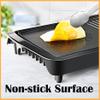 2-in-1 Large Nonstick Electric Griddle, 1600W Pancake Griddle, Heat Up Fast Evenly Smokeless Griddle Pan, Temperature Control, Non-stick Coating, Drip Tray, for Meal Indoor BBQ Grill Party (21''x11'') view 4