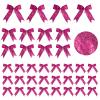 Waydress 36 Pieces Bow Decor, Christmas Tree Bow Ornament, Glitter Ribbon Bowknot for Wreath Garland, Party Crafts Home Decoration, 3 Sizes 4.3 x 4.7, 5.1 x 5.5, 6.3 x 6.7 Inch(Rose Red) view 1