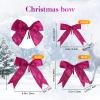 Waydress 36 Pieces Bow Decor, Christmas Tree Bow Ornament, Glitter Ribbon Bowknot for Wreath Garland, Party Crafts Home Decoration, 3 Sizes 4.3 x 4.7, 5.1 x 5.5, 6.3 x 6.7 Inch(Rose Red) view 2