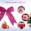 Waydress 36 Pieces Bow Decor, Christmas Tree Bow Ornament, Glitter Ribbon Bowknot for Wreath Garland, Party Crafts Home Decoration, 3 Sizes 4.3 x 4.7, 5.1 x 5.5, 6.3 x 6.7 Inch(Rose Red) view 3