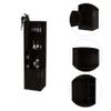 Egina Corner Bar Cabinet with Two Shelves at The Top, Glass Holder, 8 Exterior Bottle Racks, Central Shelf, Lower Drawer with 2 Side Doors, 71" H, Black, Living Room view 4