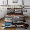 Homewish Inspirational Quotes Bedspread Twin Size,Wood Stripes Coverlet Set 2pcs for Kids Teens Adult Room Decor,Graffiti Modern Quilted Coverlet Brown Black and White Bedding Quilt with 1 Pillowcase view 2