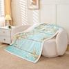 Seashell Starfish Throw Blanket Wood Stripes Fleece Blanket Beach Hawaiian Style Bed Blanket for Kids Teens Girls Boys Room Decor,Summer Teal Flannel Blanket, Throw Size (50 x 60 Inches) view 2
