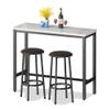 DKLGG 3 Piece, Counter Height, Kitchen Chairs 39 Rectangular 2 Bar Stool Breakfast Coffee Table Set for Small Spaces, Dining Room,White view 1