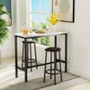 DKLGG 3 Piece, Counter Height, Kitchen Chairs 39 Rectangular 2 Bar Stool Breakfast Coffee Table Set for Small Spaces, Dining Room,White view 2